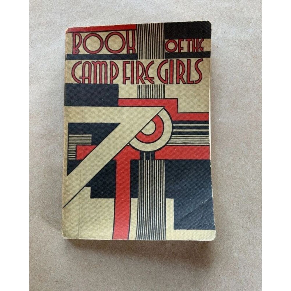 Vintage Book of the Camp Fire Girls Art Deco Cover Scouting Handbook Antique